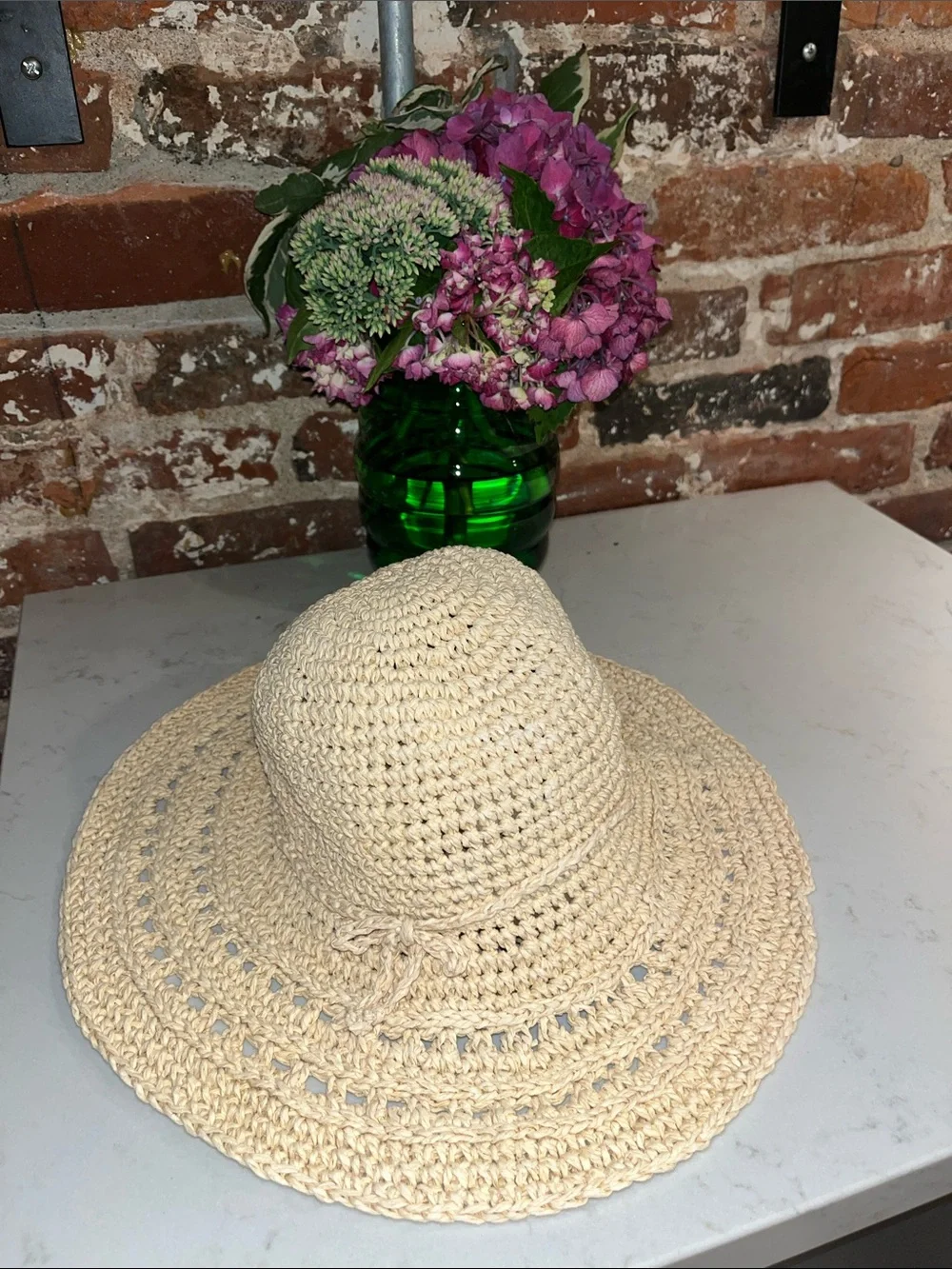 GAP  kids / Girl Cream Crochet Wide-Brim Sun Hat